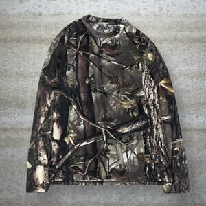 Vintage 90s Master Sportsman Camo Shirt Mens M Woodland Cotton Long Sleeve
